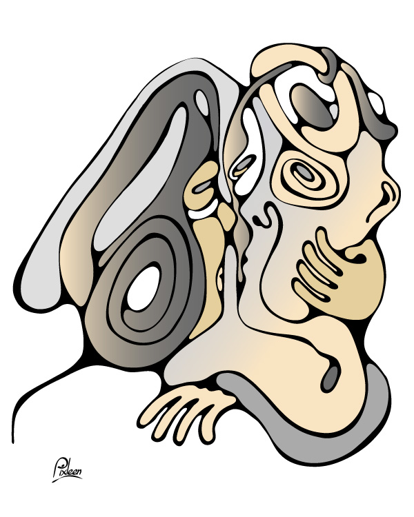 Dessin d'un couple : amours cosmiques