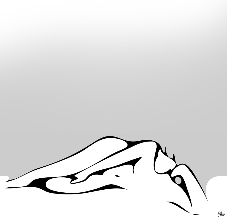 femme nue allongée sur le côté