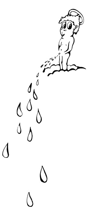 Illustration de poésie : dessin des gouttes de pluie céleste