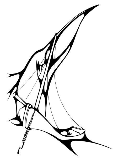 Illustration de poésie : dessin d'un bateau goéland